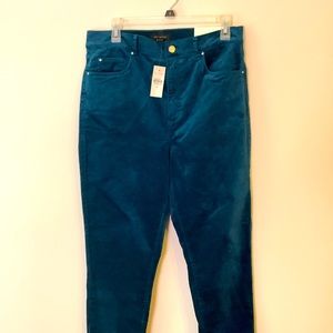 Ann Taylor, Women’s, The Skinny, Highest rise velvet jeans. Size 12, Peacock.